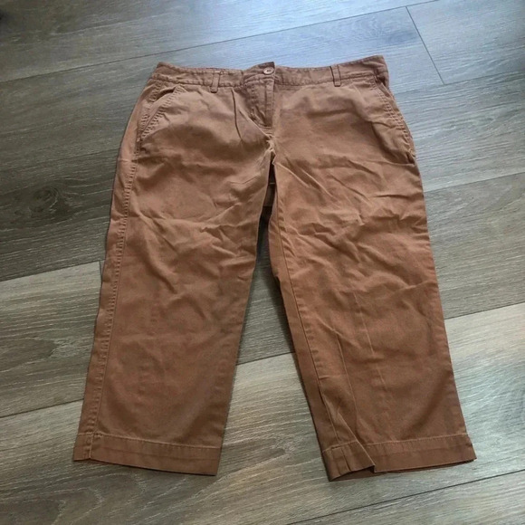 Talbots Petite Signature Brown Mid Rise Capris Size 8P Womens - Picture 2 of 10